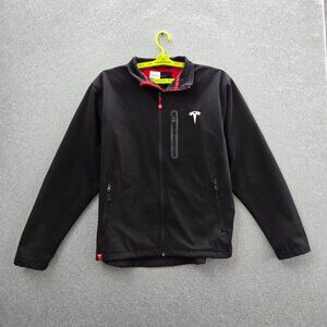 Tesla Men Jacket L Black Embroidered Activewear Zipper Long Sleeve